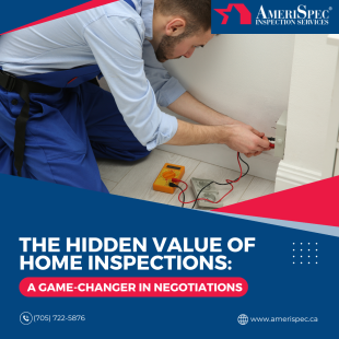 Home inspector in blue overalls using a multimeter to test an electrical outlet